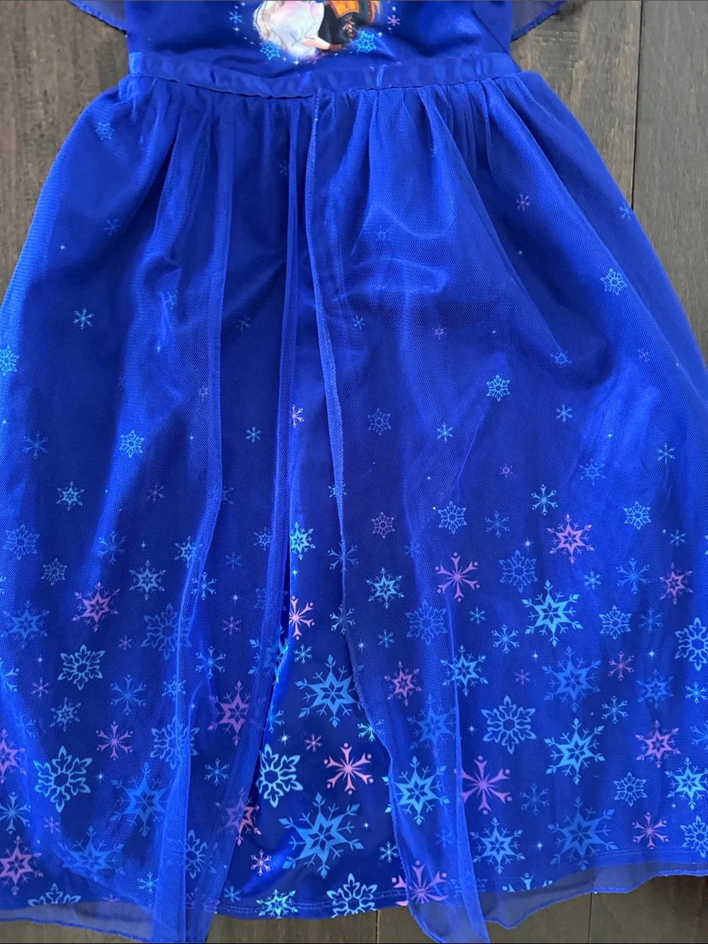 Disney Frozen Royal Blue Elsa & Anna Tulle Princess Costume Nightgown! Size 4/5 - Picture 4 of 9